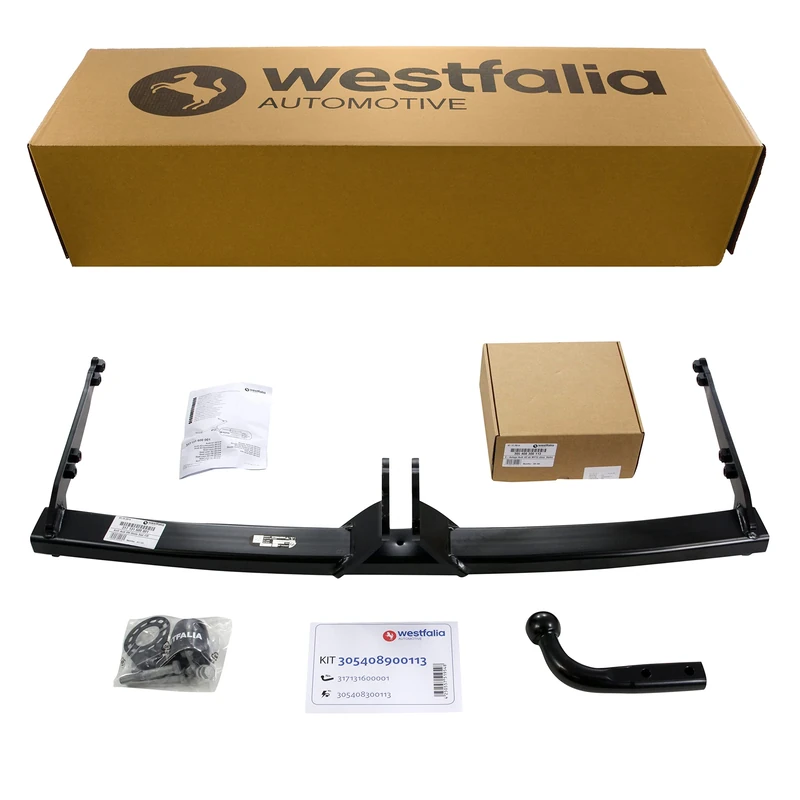 Westfalia Fixed Towbar w 13-pin Wiring Kit for VW Golf 7 Saloon (06/2014-06/2020), T-Roc (from 07/2017), Audi A3 (06/2014-06/2016), Q2 (from 11/2016), Skoda Octavia 3, Seat Leon 3 (06/2014-01/2020)