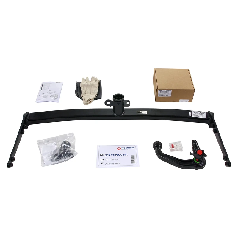 Westfalia Detachable Towbar for VW Golf 7 Saloon, Audi A3, Skoda Octavia 3, Seat Leon (all models 05/2012-06/2014) - Includes 13-pin Vehicle-specific Wiring Kit