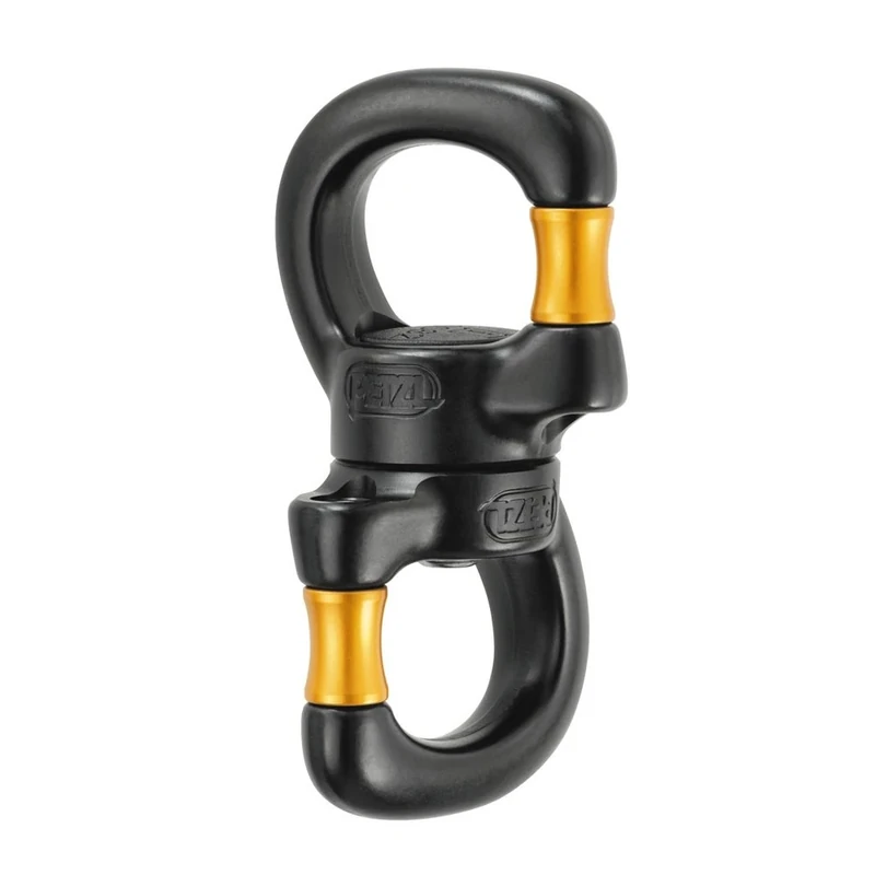Petzl P58 SO OPEN Gated Swivel with Sealed Ball Bearings, Yellow/Black