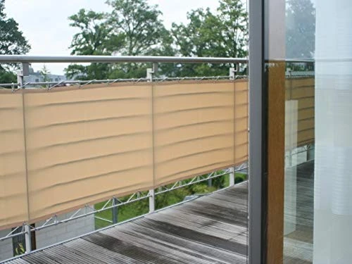 Floracord 12-90-50-01 Balcony Border Polyester Fabric Beige 90 x 500 cm