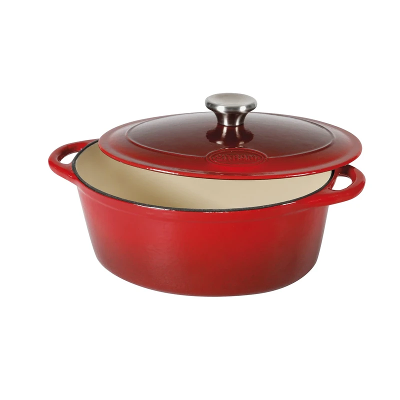 Sitram 710839 Cast Iron Casserole Dish Red/Cream, cast iron, 36 cm L x 28 cm B x 14 cm H