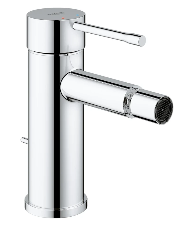 GROHE Essence Bidet Mixer Tap with Pop-Up Waste Set (Metal Lever, 28 mm Ceramic Cartridge, Ball-Joint Mousseur, 3/8 Inch Tails), Chrome, 32935001