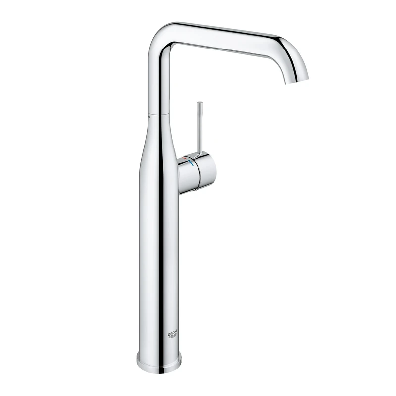 GROHE Essence Smooth Body Basin Mixer Tap (XL-Size 364mm, 360° Swivel Range, 28 mm Ceramic Cartridge, 3/8 Inch Tails, for Free-Standing Washbasins), Chrome, 32901001