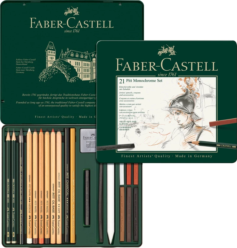 Faber-Castell Pitt Monochrome 21-Piece Professional Set - Image 1