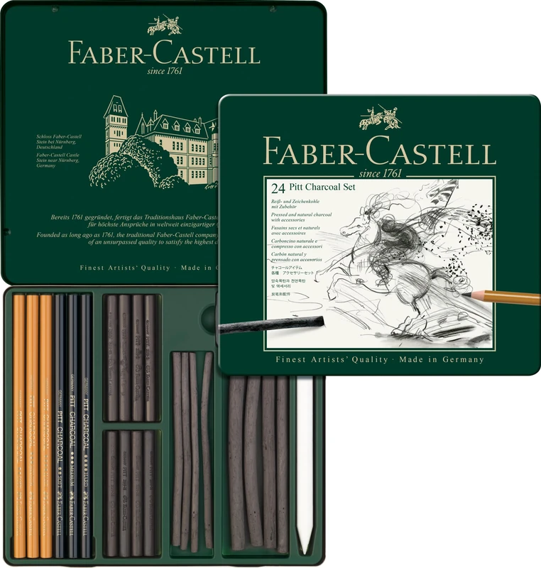 FABER-CASTELL PITT CHARCOAL SET X 24 ITEMS