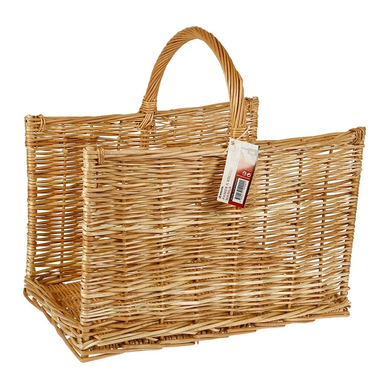 RUECAB Wood Log Storage Basket, Wood Log Basket, Firewood Storage Basket, Wicker Log Basket, Natural Wicker - Model MANILA - Size: 51 x 50 x 38 cm - Image 1