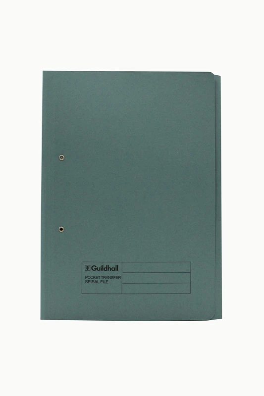 Exacompta - Ref 211/9060Z - Guildhall - Pocket Spiral File, 325 x 357mm, 315gsm Heavyweight Manilla, A4 & Foolscap, Right Hand Pocket, Blue Angel Certified - Blue, Pack of 25