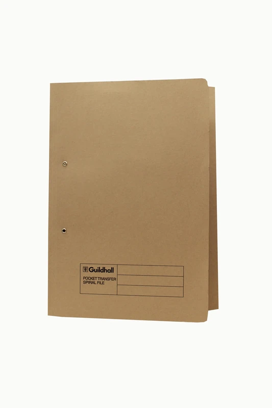 Exacompta - Ref 211/9061Z - Guildhall - Pocket Spiral File, 325 x 357mm, 315gsm Heavyweight Manilla, A4 & Foolscap, Right Hand Pocket, Blue Angel Certified - Buff, Pack of 25