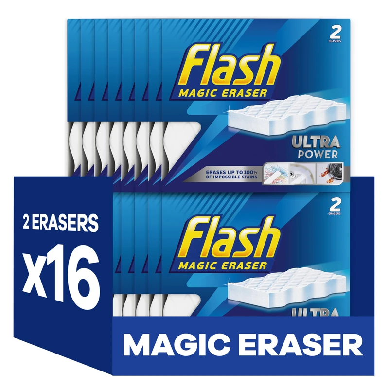 FLASH Ultra Power Magic Eraser Stain Remover - 32 Erasers