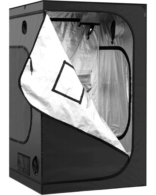 iPower GLTENTM1 Mylar Hydroponic Grow Tent for Indoor Seedling Plant Growing w/Metal Push-Lock Corners, 48 by 48 by 80-Inch, Water-Resistant. Removable Mylar Floor Tray Included