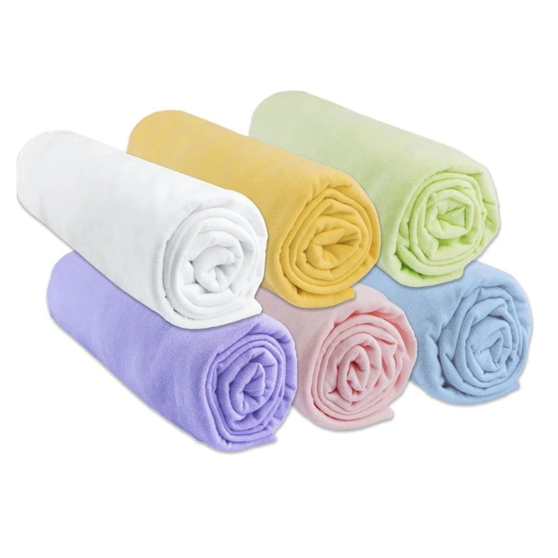 Easy Dort Set of 6 Fitted Sheets 40 x 80/40 x 90 cm Baby Crib, Moses Basket | 100% Cotton | Stretchy Breathable | Healthy Sleep | Brand Easy dort | Oeko-Tex Certified | Made in Europe - Image 1