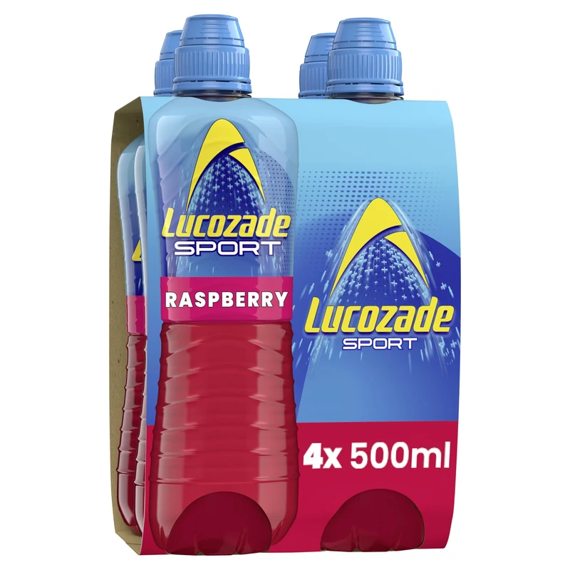 Lucozade Sport Body Fuel - Raspberry 4x500ml| Isotonic sports drink, with Electrolytes and Vitamin B3 | Still | Bursting with Flavour