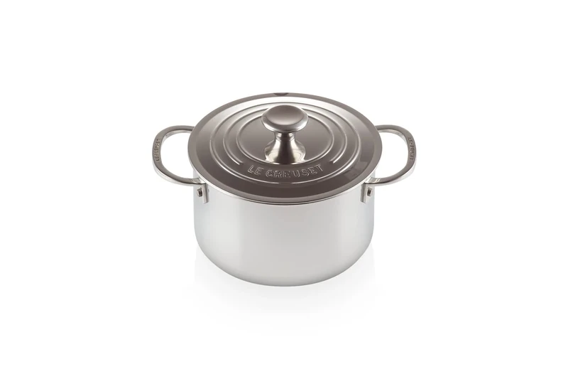 Le Creuset 3-Ply Plus Stainless Steel 18cm Deep Casserole with Lid, 96600618000000