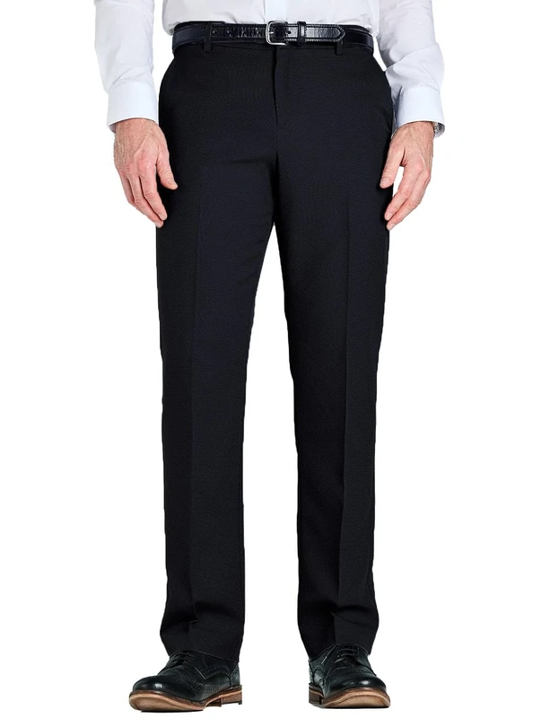 Farah Mens Flex Trouser Pants with Self-Adjusting Waistband Black 48W x 29L