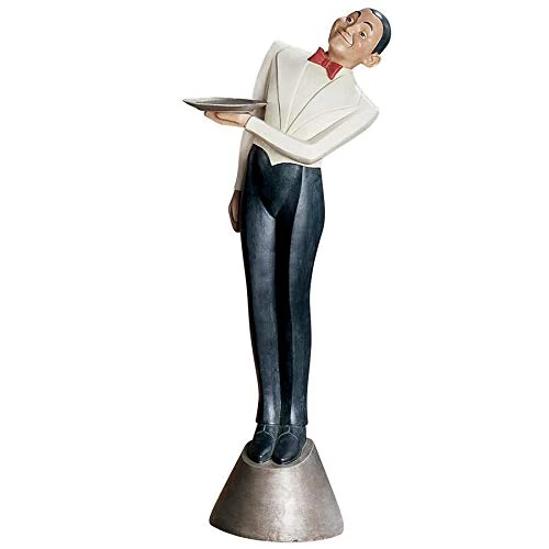 Design Toscano EU33046 Francois Parisian Art Deco Butler Side Table Statue, Polyresin, 91.5 cm