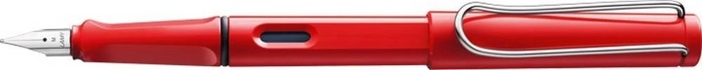 Lamy Unisex Safari Steel Nib Plastic Fountain Pen - Red - Broad Nib