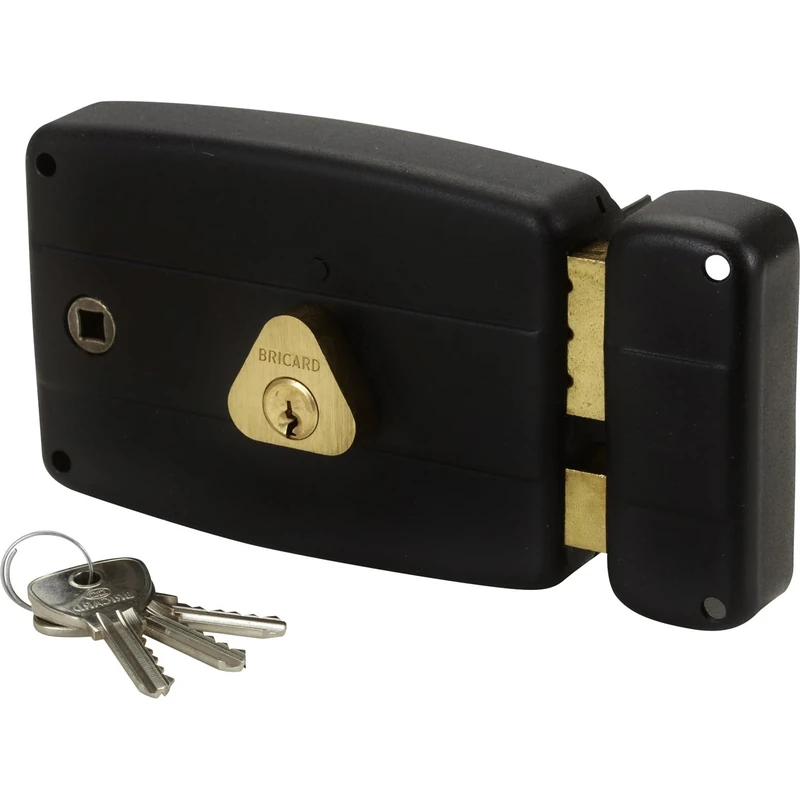 Bricard 1841 Alpha Horizontal Wall Lock 2 Cylinder Inserts 5 Pins Straight Black