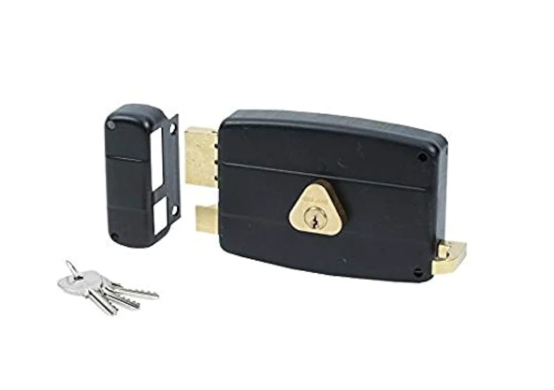 Bricard 1844 Left-Handed Horizontal Wall Lock with 2 Entries and 5 Pin Cylinder Black