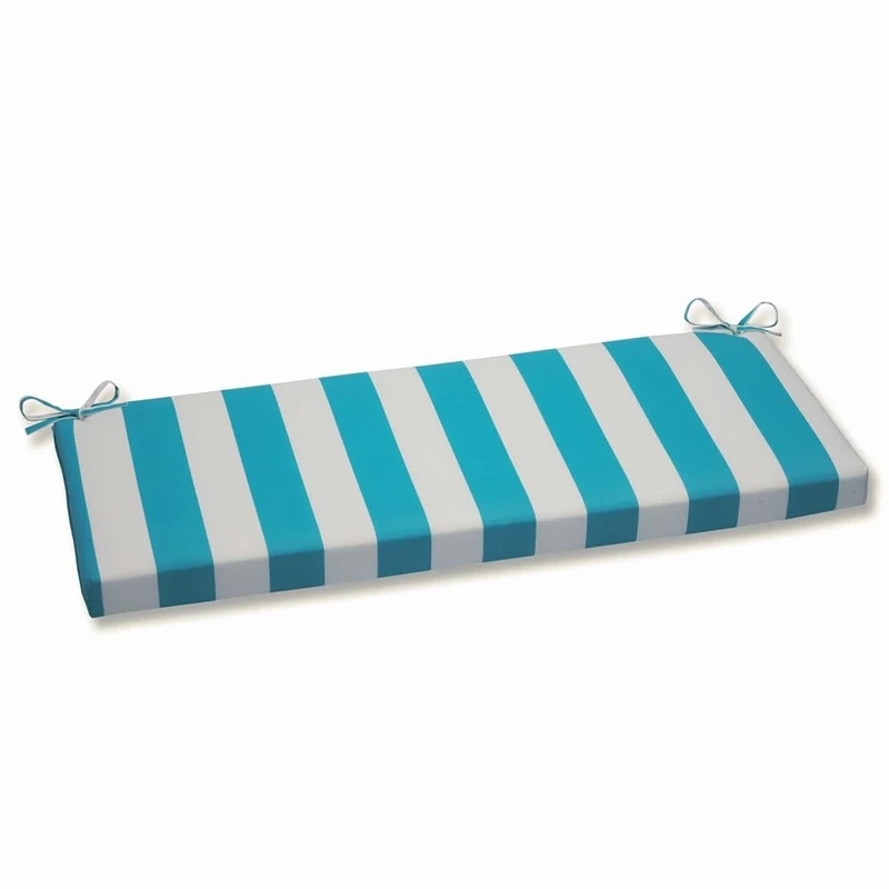 Pillow Perfect Outdoor Cabana Stripe Bench Cushion, Turquoise