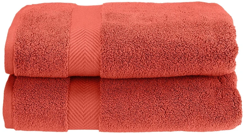 Superior Collection 100% Zero Twist Cotton Super Soft and Absorbent Bath Towel Set, Coral (Set of 2)