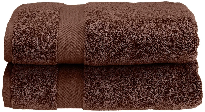 Superior Collection 100% Zero Twist Cotton Super Soft and Absorbent Bath Towel Set, Espresso (Set of 2)