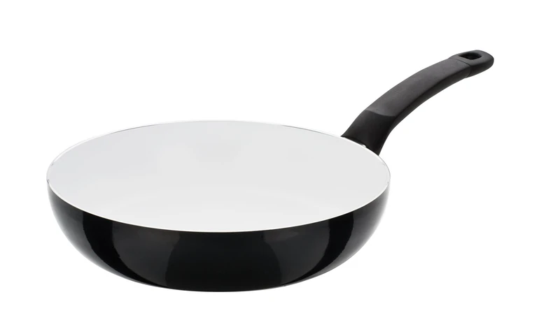 GSW Stahlwaren GmbH Fry Pan, 28 x 6.7 cm, 3.2 L, Aluminium, Black/White, 30 x 28 x 6.2 cm