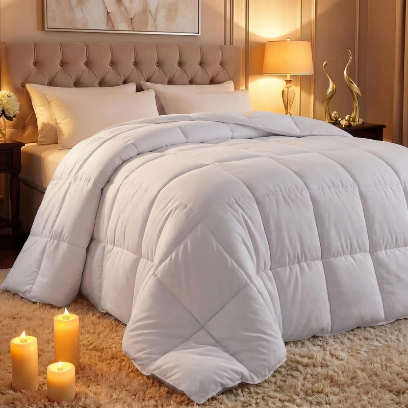 Utopia Bedding Comforter Duvet Insert - Quilted Comforter with Corner Tabs - Box Stitched Down Alternative Comforter (Queen, White)
