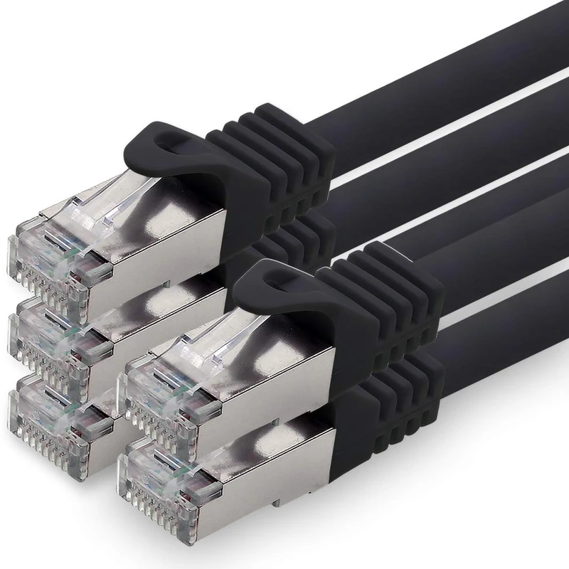 1aTTack.de 7.5 m - black - pack of 5 CAT.7 network cable patch cable SFTP PIMF LSZH Gigabit Lan cable 10Gb s cat7 raw cable with RJ45 connector Cat6a compatible with CAT5 CAT6 cat7 cat8