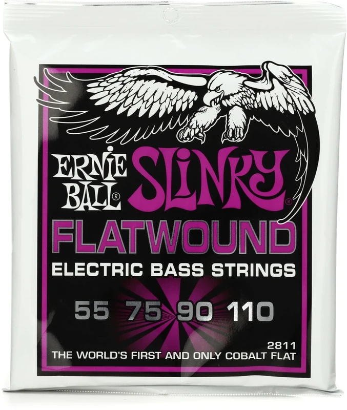 Ernie Ball Power Slinky Flatwound Electric Bass Strings - 55-110 Gauge