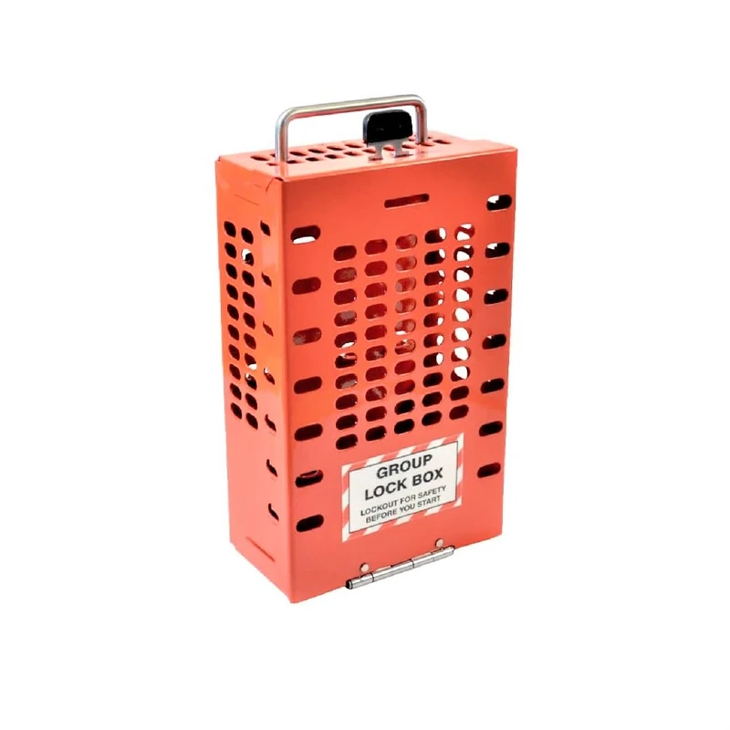 Lockout Tagout Wall Mounted Lock Box - Holds Up to 15 Padlocks | Red Powder Coated Steel | 258mm x 160mm x 85mm | Industrial Safety Storage