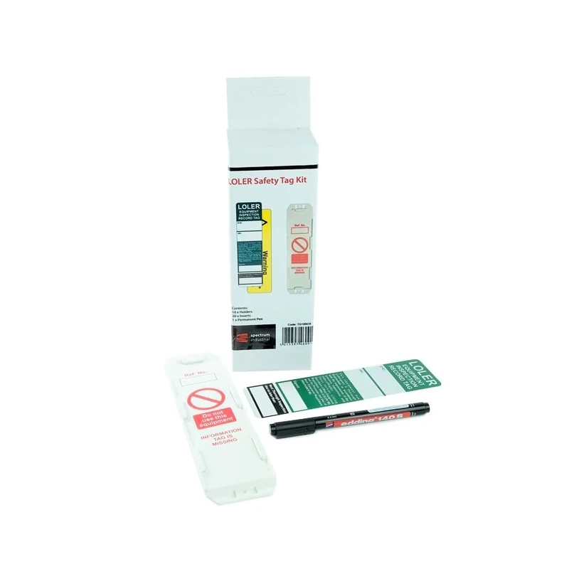 LOLER Equipment Inspection Tagging Kit 10 Holders 20 Inserts 2 Pens