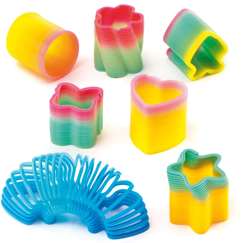 Baker Ross P518 Mini Rainbow Effect Springs 6 Assorted Designs, Party Bag Filler for Boys & Girls, Children's Prizes (Pack of 6) - Image 1