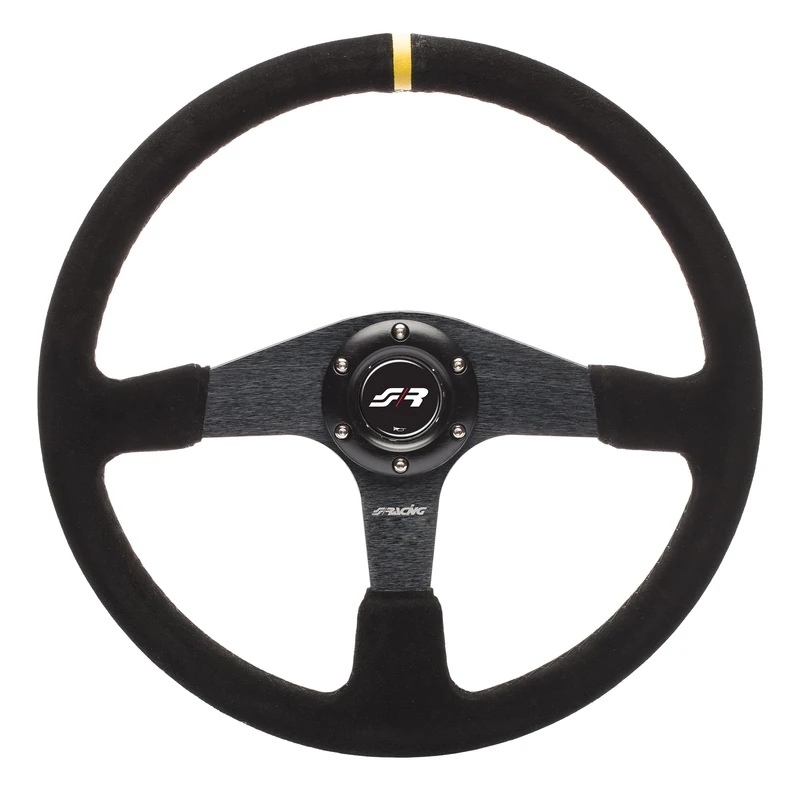 Simoni Racing DEF Universal Steering Wheel, Dia 380 mm, Black