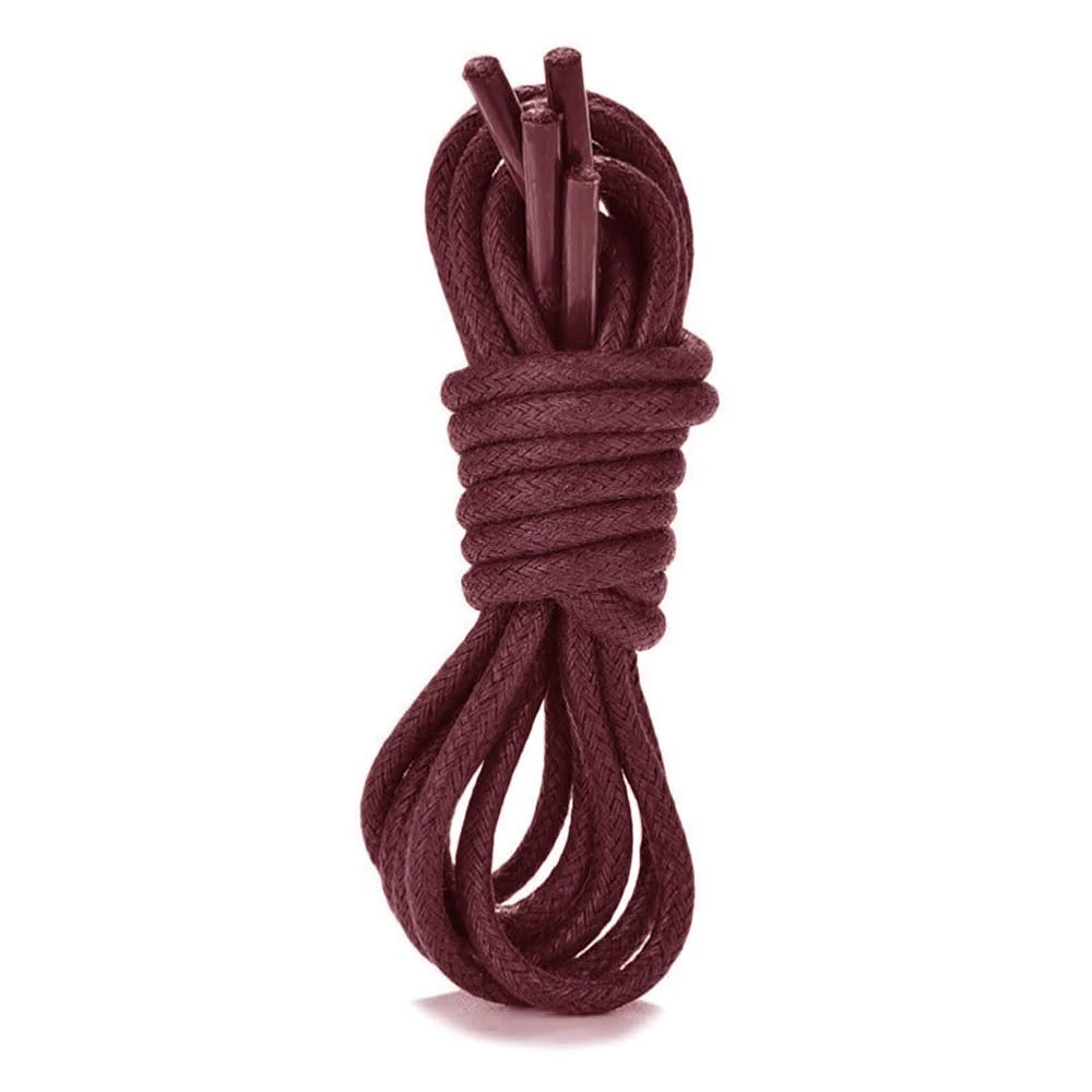 Burgundy Round Waxed Shoelaces 70cm/27" Long Thin 2-3mm Waxed Cotton Shoe Laces Ideal Mens Smart Formal Work Office Dress Shoes, Brogues, Leather Oxford, Derby or Ankle boot Replacement