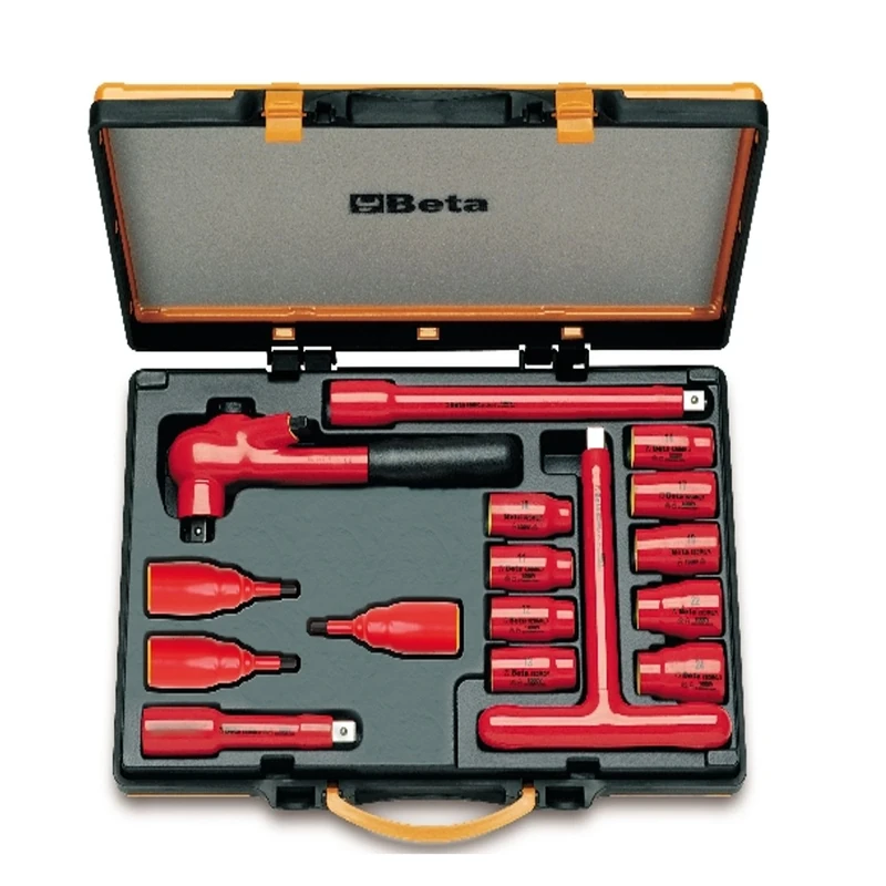 Beta 9200917 Model 920 MQ/C16 9 Hexagon Sockets, 3 Socket Drivers for Hexagon Screws and 4 Accessories, 1000v Vde, 1/2 Drive