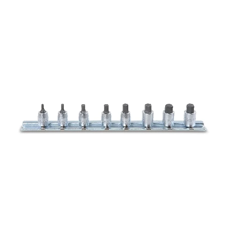 Beta 9000518 Model 900 ME/SB8 Hex Bit Socket Drivers, Chrome-plated, 1/4 Drive, 8 Pieces