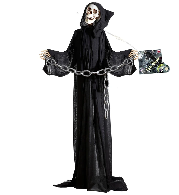 Widmann vd-wdm01408 Animated Grim Reaper With Rotating Head, Black, One Size
