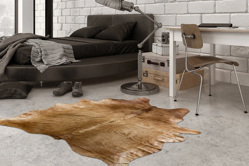 ABC Tappeti Carpet Leather Cow Hide Brown 170 x 240 cm - Image 1
