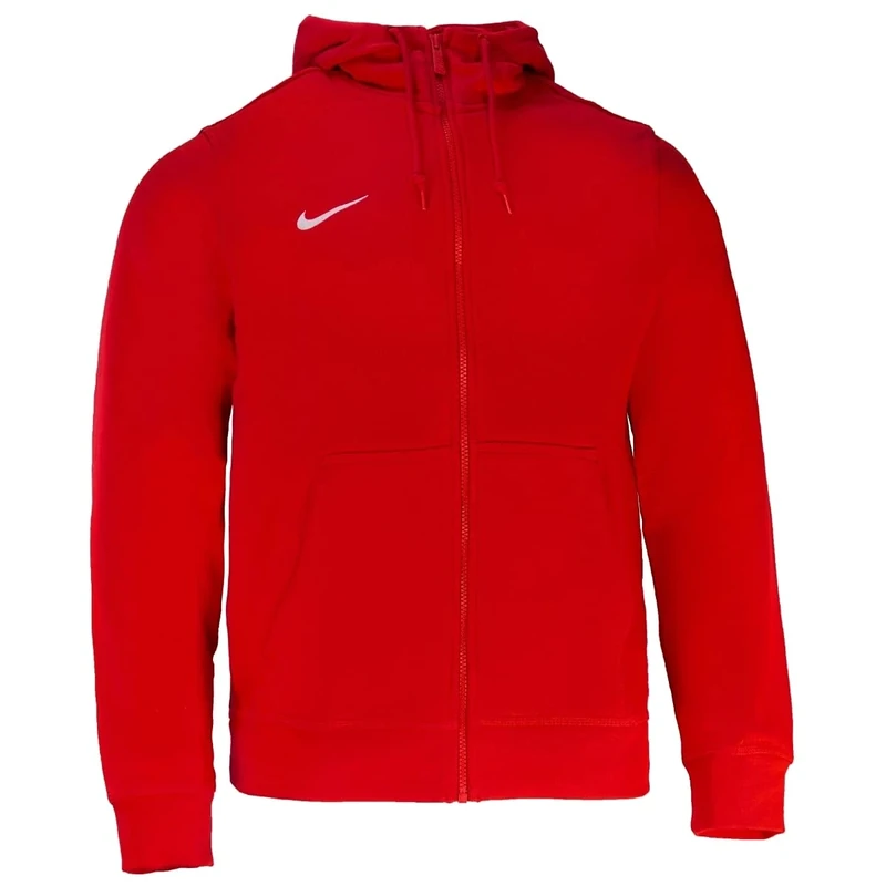 Nike Men Team Club Full Zip Hoodie - University Red/University Red/White, 2XL