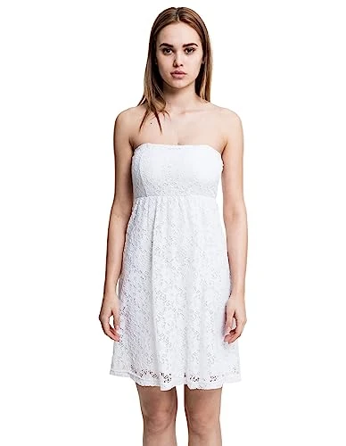 Urban Classics Women's Ladies Laces Dress, White, L