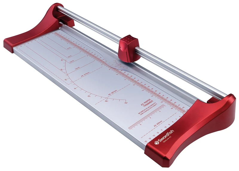 Swordfish 40260 Slimline A3 10 Sheet Rotary Paper Trimmer/Guillotine - Red - Image 1