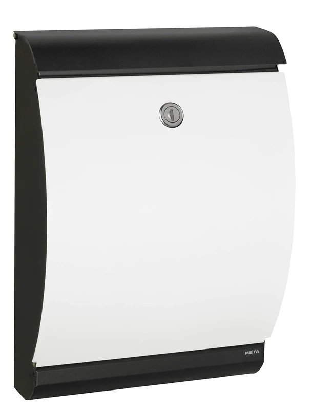 Renz MEFA 300100DE Letter Box Puffin 300 White/Black Post Box with Security Lock Size 455 x 320 x 150 mm