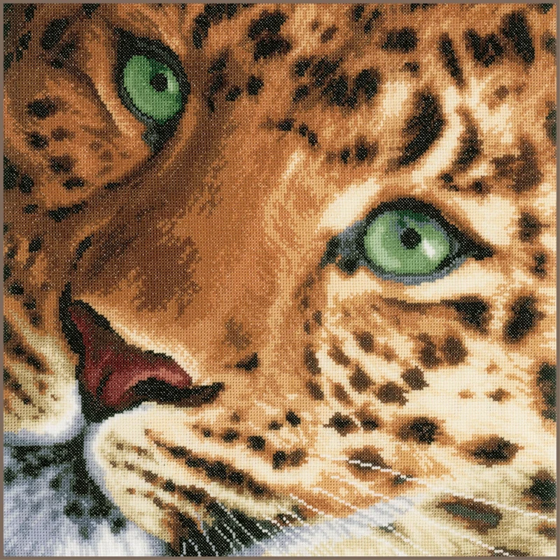 Lanarte Counted Cross Stitch KIT Leopard (AIDA)