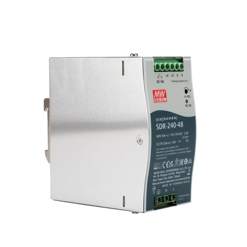 MeanWell SDR-240-48 DIN Rail Power Supply (DIN-Rail) 48 V/DC 5 A 240 W Number of Outputs: 1 x Content 1 Piece