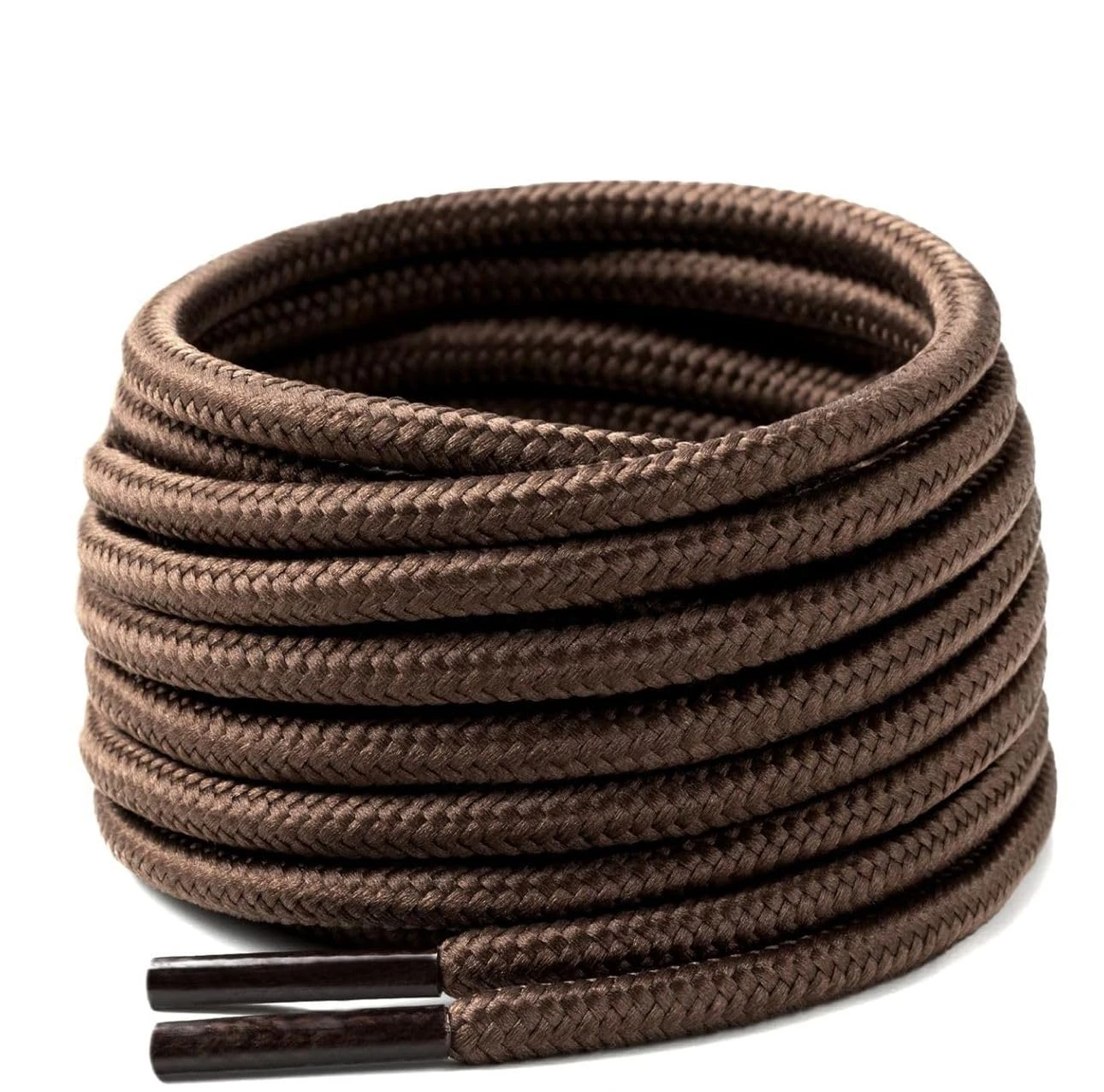 120cm / 47” long Brown round Strong Heavy Duty Hard Wearing Boot Laces Durable for Steel Toe Cap work Boots, Walking Hiking Boots, Dr Martens Shoe laces