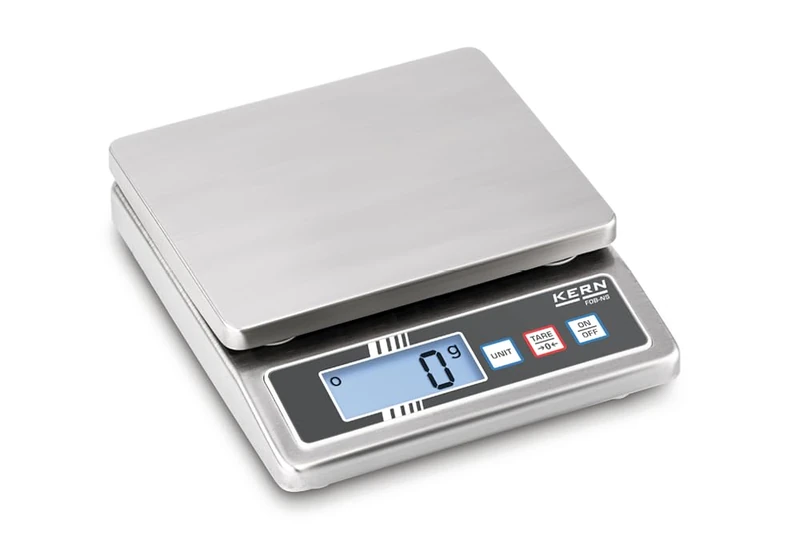 Balance-Tisch [KERN Designerwaage 0,5 K-4ns] Edelstahl Balances KOMPAKT MIT Staubdicht und Spritzwasserschutz IP65, Kapazität [Max]: 0,5 kg, Ablesbarkeit [D]: 0,1 g