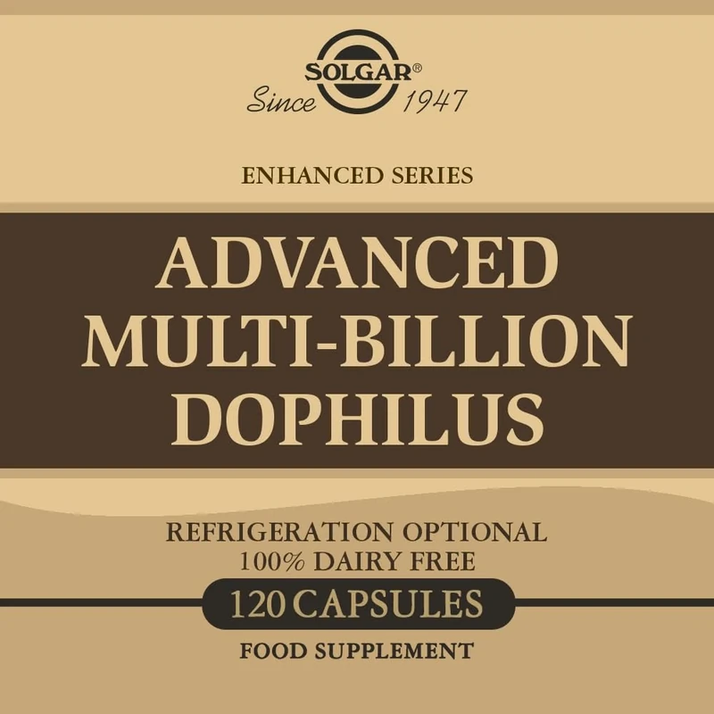 Solgar Advanced Multi-Billion Dophilus Vegetable Capsules - Pack of 120-4 Curated Strains of Beneficial Microorganisms - for Digestion and Immune Support - Vegan and Gluten Free