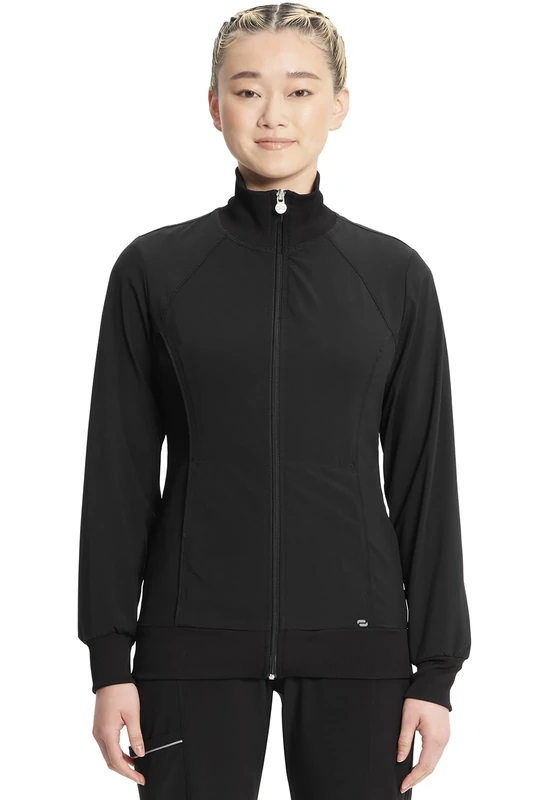 Infinity 2391A Zip Front Scrub Jacket - Black, Large