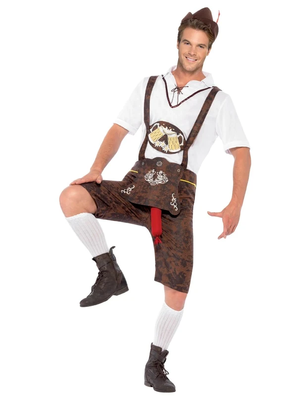 Smiffys Brad Wurst Costume, Brown, M - Size 38 inches-40 inches