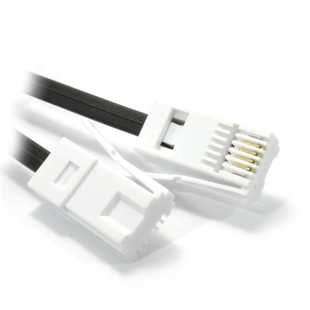 kenable BT 4 Wire 431A Plug to 4 Wire Male Plug Telephone Cable Lead 2m Black